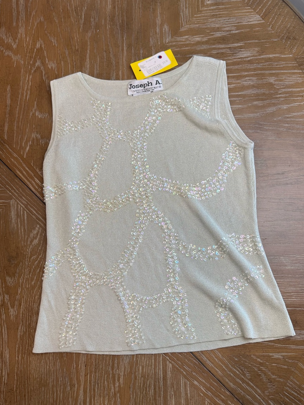 Joseph A Embellished Silk Blend Tank Top